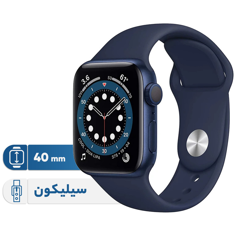 ساعت هوشمند اپل واچ سری 6 مدل 40mm Aluminum Case with Sport silicone Band