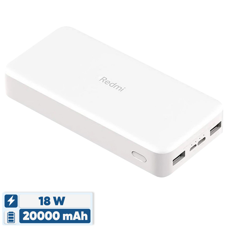 پاوربانک شیائومی مدل Redmi، ظرفیت 20000 میلی‌آمپرساعت