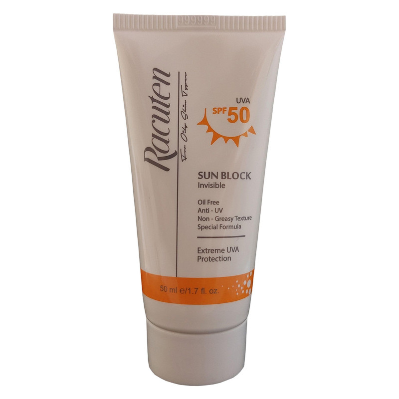 کرم ضد آفتاب بی‌رنگ راکوتن، SPF 50، مناسب پوست چرب و مختلط